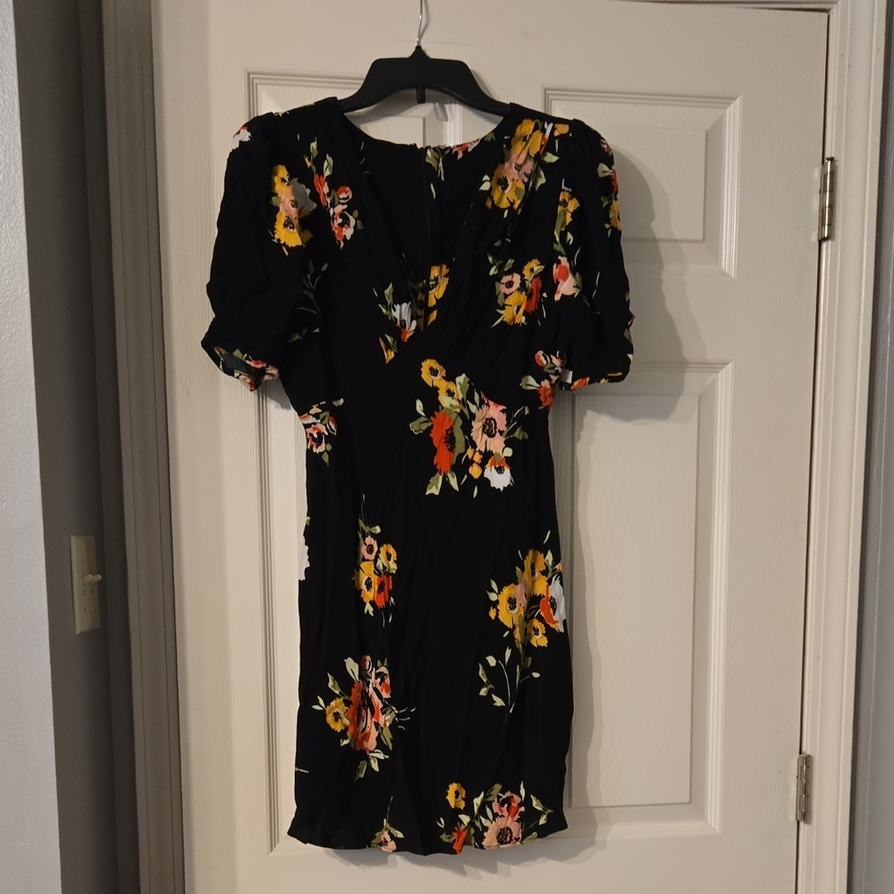 Free People Black Floral Mini Dress